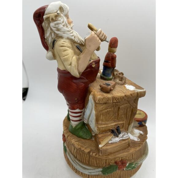 Santa Clause's Workshop Music Box Plays Silent Night Vintage - Picture 6 of 13